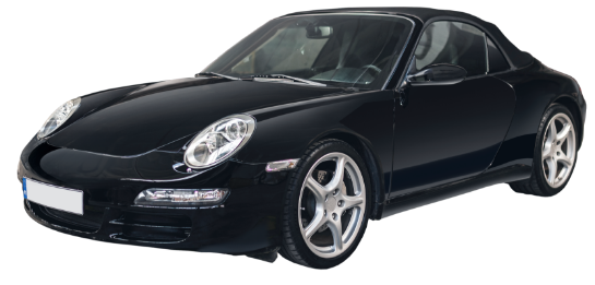 Must Porsche auto raamis, millel on lüliti Enne kontrolli/pärast kontrolli autoDNA-s.